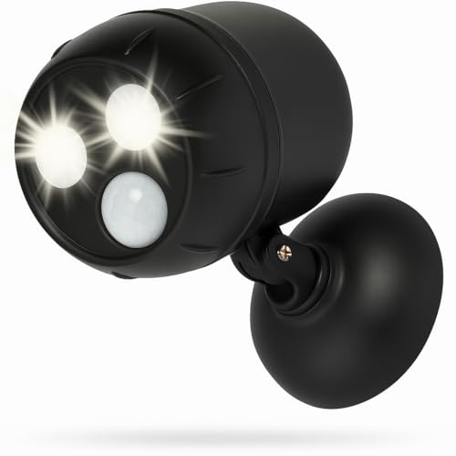 Proxinova Lampe Detecteur de Mouvement exterieur, Eclairage LED a pile, Projecteur Sans Fil, Spot LED Exterieur, 1000 Lumen, Tête rotative à 360 °, éclairage Mural...
