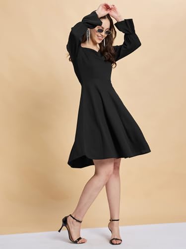 Image of Selvia Western Lycra Plain One Piece Fit & Flare