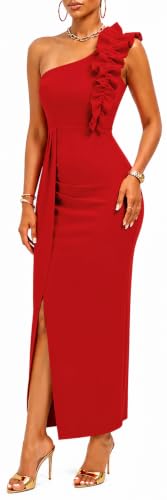 Formal Dress for Women Red Sexy One Shoulder Cocktail Evening Party Dresses