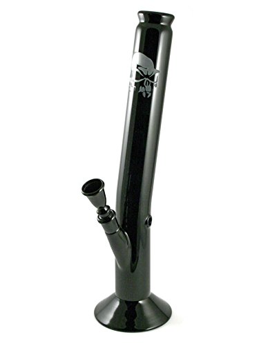 Black Art schwarz gefärbte Bong mit Alien-Motiv - 40 cm, 18,8 mm - Head&Nature Bong-Kollektion