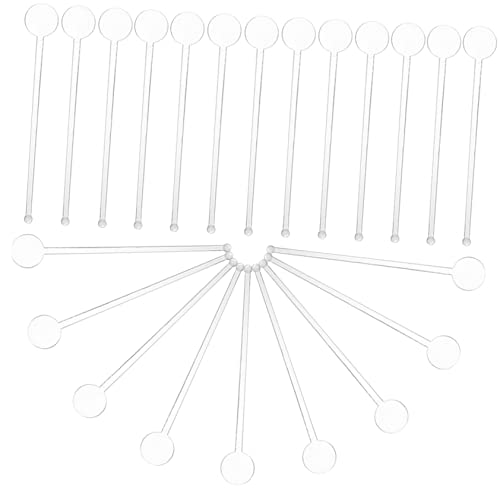 STOBAZA 80Pcs Drink Stirrers Swizzle Sticks for Cocktails Beverages Juices Easy Grasp Head Mixing Tools for Home Bar Restaurant Hotel Use
