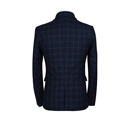 MOGU Mens 3-Piece Slim Fit Plaid Suit - Blazer, Vest, and Pants Set for Wedding, Prom, and Business2