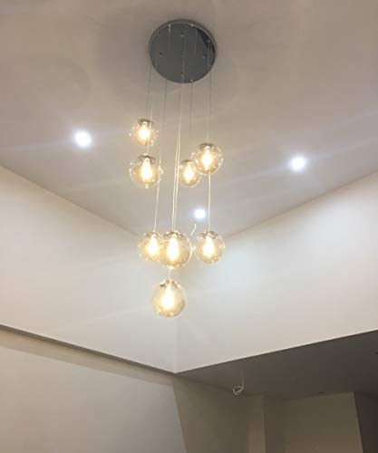 Lustre de restaurant à LED et suspension d'art minimaliste en verre