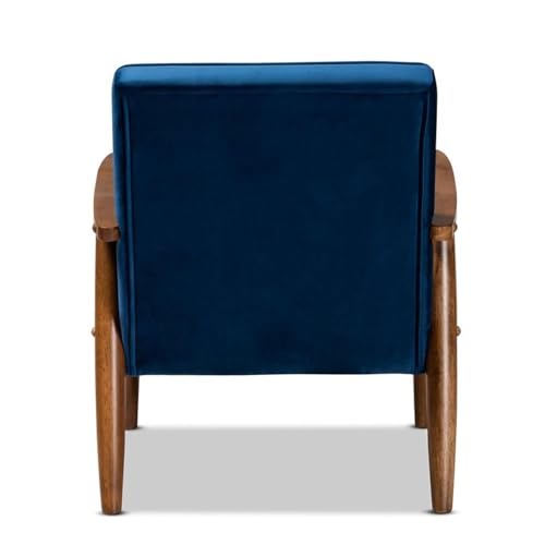 Sillón lounge moderno terciopelo azul miniatura 6