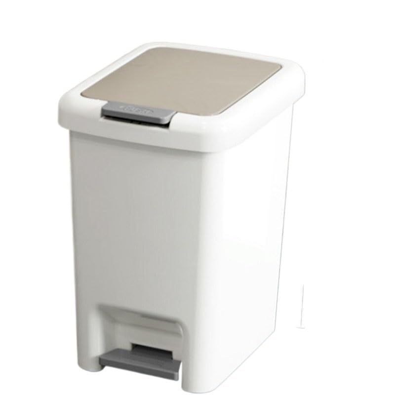Miniatura 3 de Contenedor de residuos Cubo De Basura De Galón para Cocina, Papelera Pequeña De Plástico Con Pedal, Color Blanco Tapa de basura
