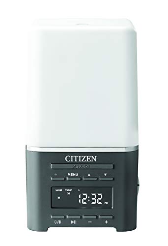 Citizen Clocks Model Cc1037 Sensorytime Sensory Time Essential Oil Diffusor Wellness Clock, Alarm, Bluetooth Connection, Room Light, And Usb Charging, 7 3/4" H X 4 1/4" W X 4 1/4" D, White & Dark Grey #TOP10