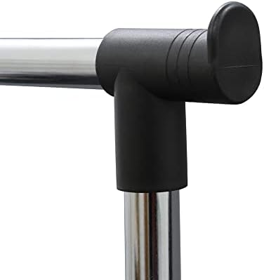 JVL Adjustable Garment Rack Clothing Rail with Wheels, 43 x 88 x 107-170 cm