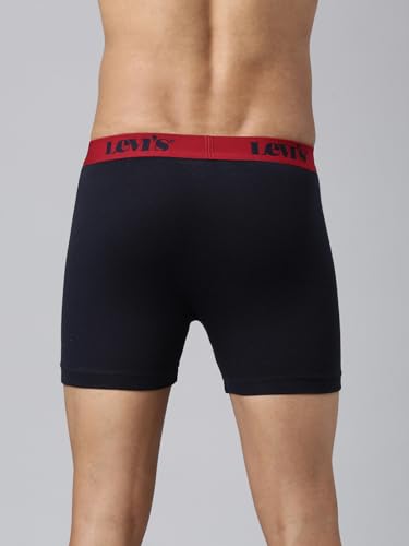 Image of Levi's 007A Classic Boxer Briefs for Men | 100% Pure Cotton | Solid Men's Underwear | Breathable | Anti-Roll Waistband | Extra Supportive Gusset | Functional Fly | Long Length Fit | Pack of 2