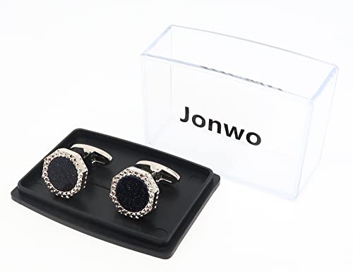 Mancuernillas Octagon Blue Goldstone para Hombre en Caja miniatura 3