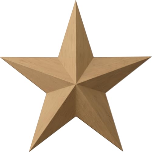 Ekena Millwork ROS07X07GLRW Galveston Star Rosette, 7"W x 7"H x 1 1/8"P, Rubberwood