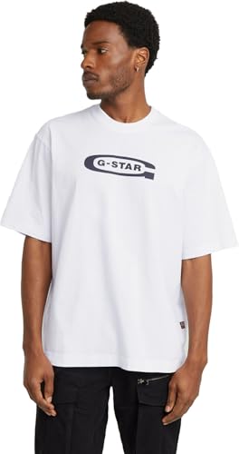 G-Star Para Hombre Camiseta Old Skool Logo Boxy, Blanco White D26350-C336-110 , Xxl G-Star Para Hombre Camiseta Old Skool Logo Boxy, Blanco White D26350-C336-110 , Xxl