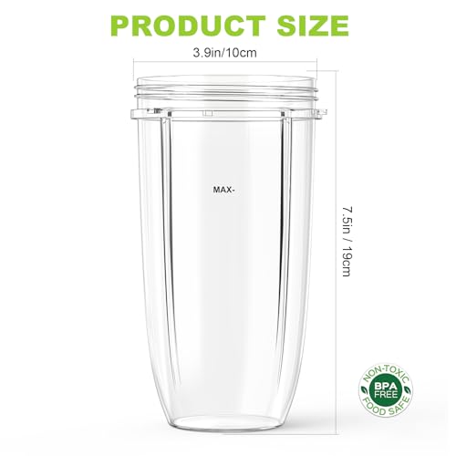 Image of 2-Pack 32 oz Blender Cups Fit for Nutribullet 600W and 900W Series Blender