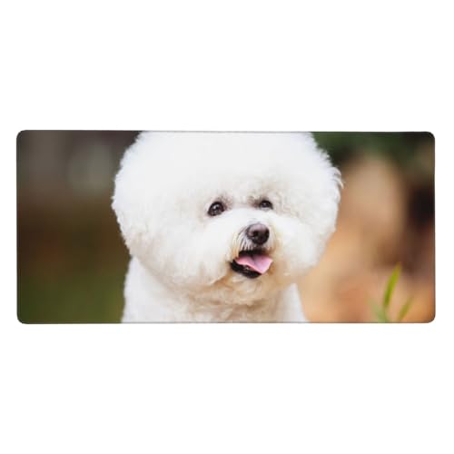 Tapis de souris grand format Bichon Frisé tapis ordinateur XL