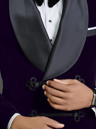 Men's Velvet Blazer Big Tall Shawl Collar Suit Jacket for Men Sport Coat4