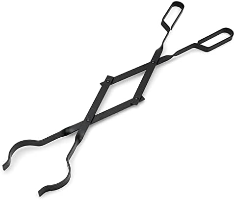 Stanbroil Outdoor Campfire Fireplace Tongs, 26" Long, Log Grabber, Black