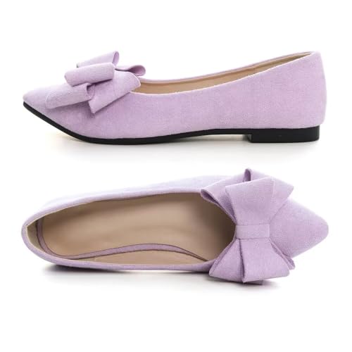 Image of TN TANGNEST Women Fashion Bowknot Flats Comfort Pointed Toe Dress Shoes