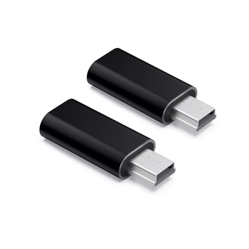 JZK 2X USB C vers Mini USB Adaptateur, Prend la Charge et Le Transfert données, Type C Femelle vers Mini USB mâle connecteur pour Lecteur MP3, Appareil Photo...