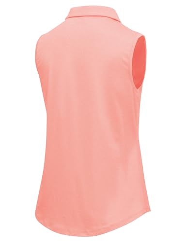 Image of BGOWATU Women's Golf Shirts Sleeveless Polo Shirts Collared 3 Buttons Tennis Tank Tops UV Protection Quick Dry