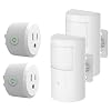 ASOFTY 2 Pack Motion Sensor Switch with Outlet, PIR Wireless Motion Sensor Plug with Light Sensor, Adjustable Sensitivity, IP54 Waterproof, Auto Activated Lights and Devices for Indoor/Outdoor