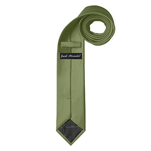 Image of Jacob Alexander Men's Slim Width 2.75 inch Solid Color Tie