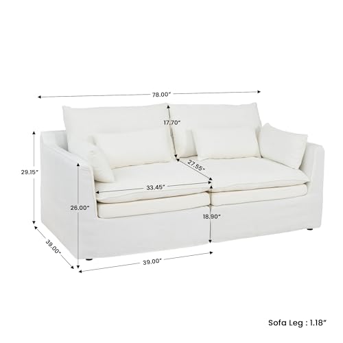 Image of WJShome Modular Sectional Sofa, Deep Seat Love Seat Cloud Couch with Water-Resistant & Stain-Resistant Fabric, Removable Washable Covers,Modern Sleeper Sofa for Living Room, Apartment, White