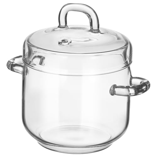 ARTIBETTER Cazuela de Vidrio Borosilicato con Tapa Olla de Cocina Resistente al Calor de Recipiente Multiusos para Guisos y Sopas el Hogar