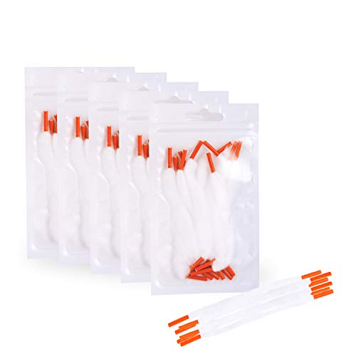 WOLFTEETH 50 Pack Premium 100 Organic Vape Cotton Wick Material, Extra Long 11cm Thread for