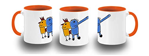 MERCHANDMANIA TAZA NARANJA GALLIFANTE JUEGO DE NIÑOS color mug