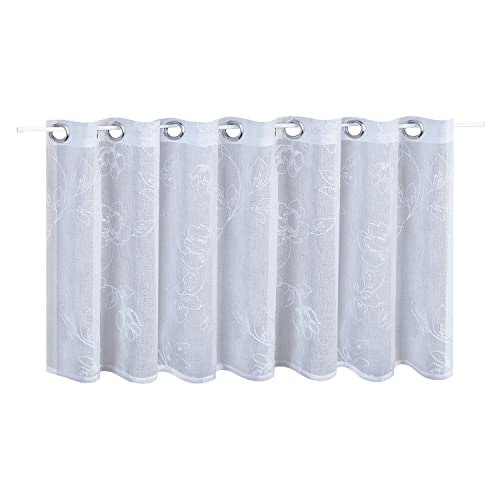 Happy Home Scheibengardine Rosie – 150 x 50 cm – Kurzgardine mit...