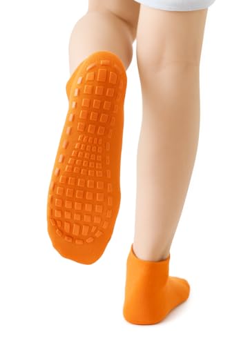 BLUETREE Kids Non-Slip Ankle Socks, Grip Bottom Anti-Skid Socks, 12 Pairs, Ages 2-12