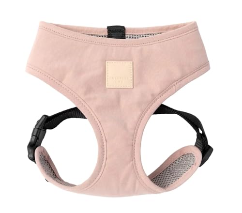 FuzzYard Life Cotton Adjustable Dog Harness, Solid Colors (Soft Blush, Medium)