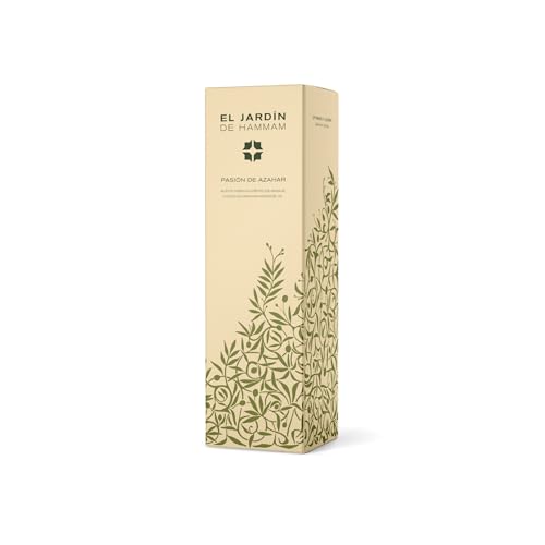 El Jardín de Hammam - Aceite Hidro-nutritivo corporal - Pasión de Azahar - Efecto tonificante, anti-oxidante y humectante en la piel - Aceites esenciales de Azahar, limón y bergamota - 250 ml