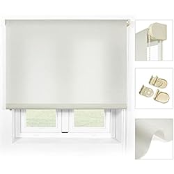 Blindecor Ara Estor Enrollable Blindecor Ara Premium | Estor Liso translúcido Piedra, 120 x 190 cm (Ancho por Alto). Tamaño de la Tela 117 x 185 cm . Estores para Ventanas