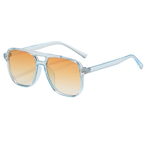 Image of Onrtry Retro Aviator Sunglasses Women Men 70s Vintage Square Frame Sun Glasses UV400 Shades