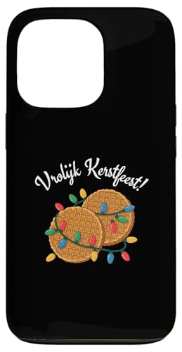 Stroopwafel holandés Feliz Navidad Vrolijk Kerstfeest Carcasa para iPhone 13 Pro
