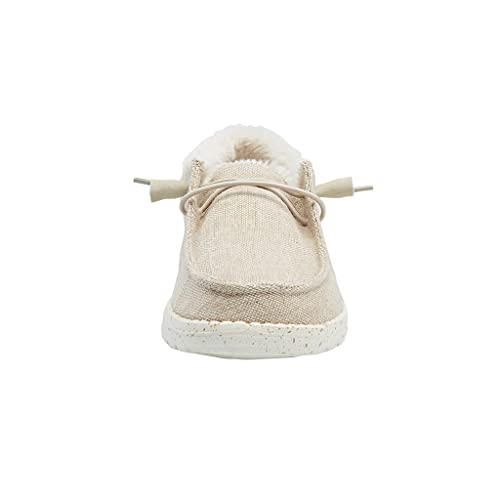 Image of HEYDUDE Women's Wendy Funk Wool Beige Size 5 | Women's Shoes | Women's Lace Up Loafers | Comfortable & Light-Weight