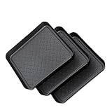 IWOWHERO 3個 靴収納トレイ 多機能プラント レインブーツトレイ 水切り 屋内植物 ペットボウル 黒のブート 屋内 靴マット 収納プレート 給餌プレート Black