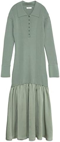 Amazon Co Jp フレイ アイディー サテンフレアポロワンピース Fwno2110 レディース Grn F 服 ファッション小物