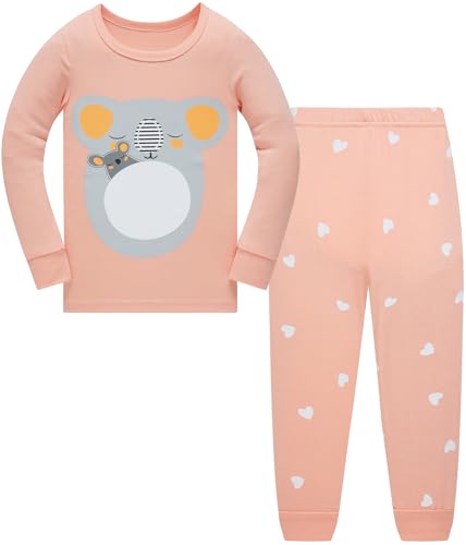 Kinder Mädchen Schlafanzüge Einhorn Langarm 100% Baumwolle Nachtwäsche Winter Weihnachten Pyjama Set Größe 140, 9-10 Jahre