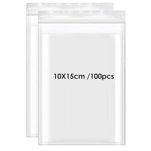 PACKY - Sacchetti Plastica Richiudibili 4x6 Cm - 100 Pezzi - Bustine Trasparenti Richiudibili