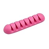 GUODUN Soporte para Cable de Auriculares Clip de Cable para Auriculares Cable de 7 Orificios Enrollador de Cables Organizador de Cables USB(Pink)