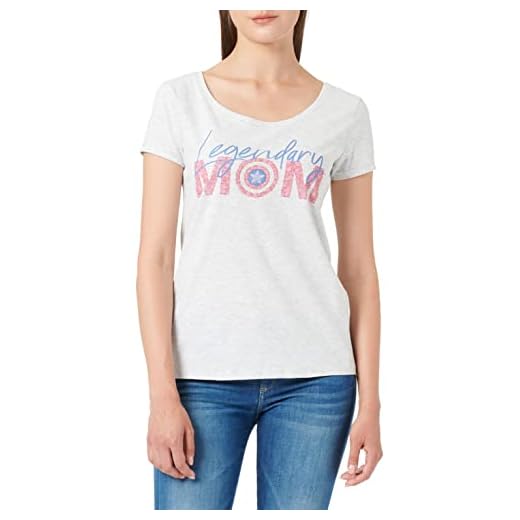 Marvel WOMARCOTS016 Camiseta, Blanc mélange, S para Mujer
