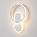 EPHIBUX Modern LED Wall Sconce Minimalist White Geometric Round and Oval Wall Lamp 3 Color Temperature Changeable Wall Light for Bedroom Bedside Living Room Hallway Lighting