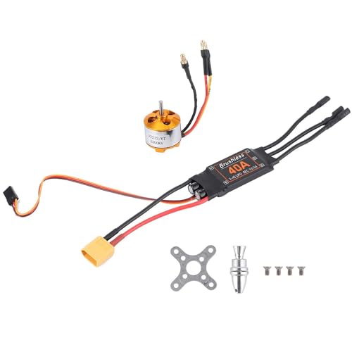 Vjsujehgy Motor 2212 KV2200+40A ESC Sin Escobillas XT60 RC Motor ESC Set para Accesorios de ActualizacióN de HelicóPtero Drone