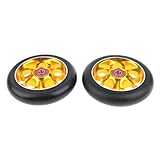  LUOSHUAI Roues De Trottinette 1 Paire de Jeux de Roue de Scooter de 110 mm de Collaboration avec des roulements Standard Roue Trotinette Freestyle (Color : Gold 2)