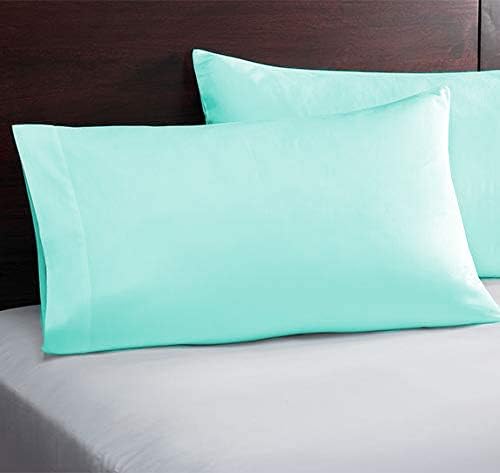 Image of YRM Bedding's - Egyptian Cotton Pillow Cases 400-TC Premium Hotel Quality 2 - Pcs Pillow Covers (17 inch x 27 inch) - Aqua Blue Color