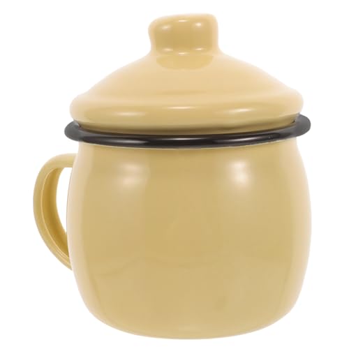 Tasse émail décorative anti-éclaboussure avec couvercle et mug céramique isolant