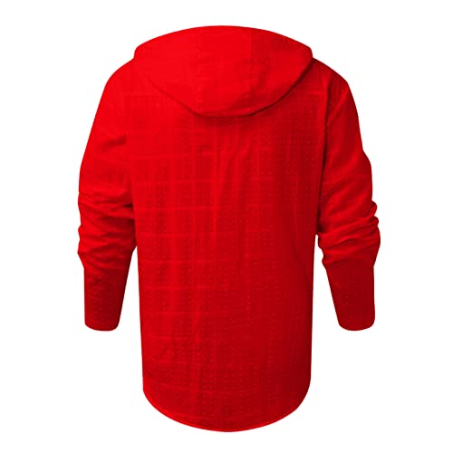 Mens Long Sleeve Hoodies One-Piece Hat Zipper Drawstring Solid Color T-Shirt Lightweight Hoodies for Men4