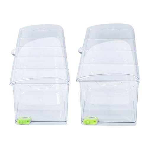 WOHPNLE Plastic Storage Food Containers, Ice Chilled Condiment Server Plastic Storage Cold Food Container Clear Sauce Caddy Serving Tray Container with Lid(FIve Grids)
