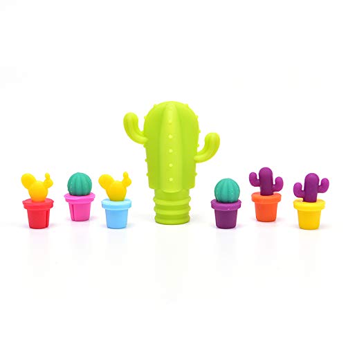 Segnabicchiere Silicone 7Pcs Silicone Party Glass Marker Cup Recognizer Bere Bere Charms
